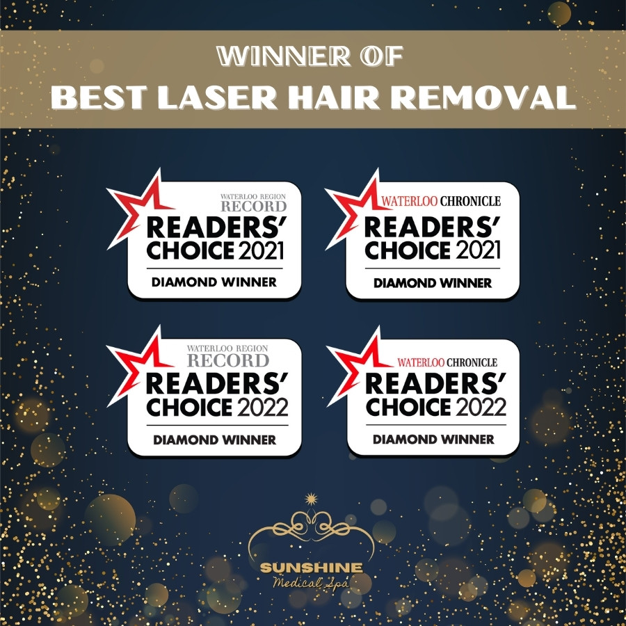 We are the winner of several local best laser hair removal awards in Kitchener-Waterloo area.